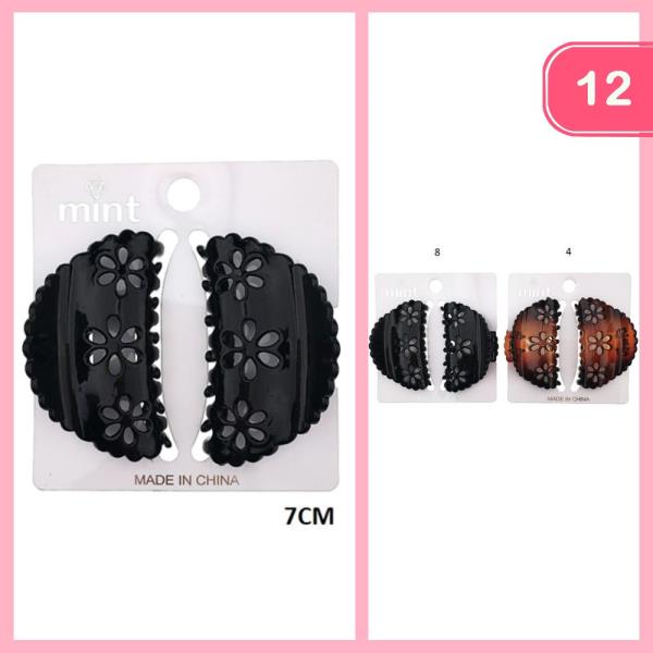 FLOWER HAIR CLAW CLIP (12 UNITS)