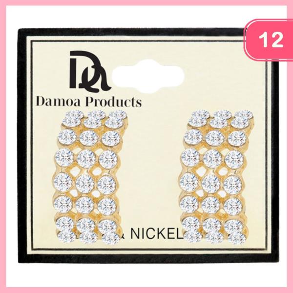 RHINESTONE EARRINGS (12 UNITS)