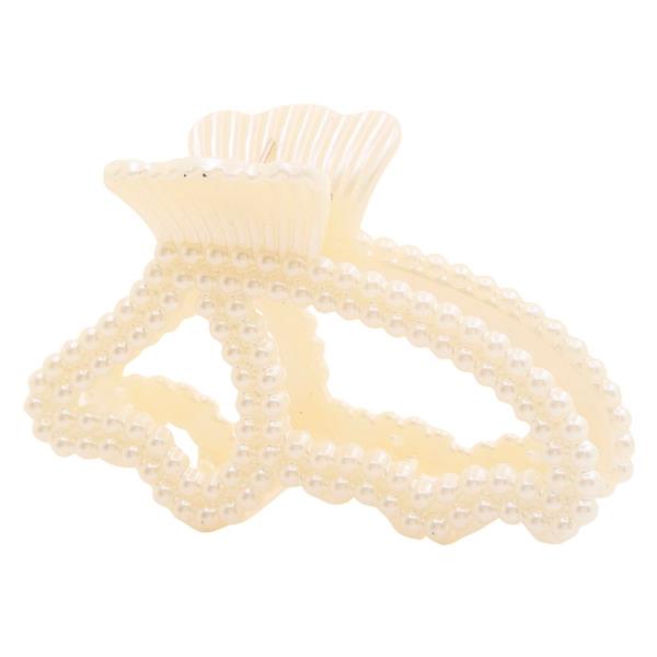 PEARL BEAD CLAW HAIR CLIP