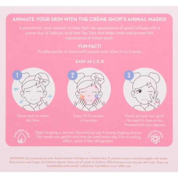 THE CREME SHOP CLEAR UP SKIN ANIMATED POODLE FACE MASK SET OF 3