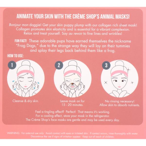 THE CREME SHOP PLUMP UP SKIN ANIMATED FRENCH BULLDOG FACE MASK SET OF 3