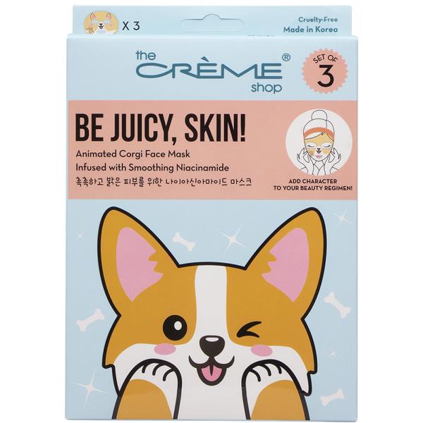 THE CREME SHOP BE JUICY SKIN ANIMATED CORGI FACE MASK SET OF 3