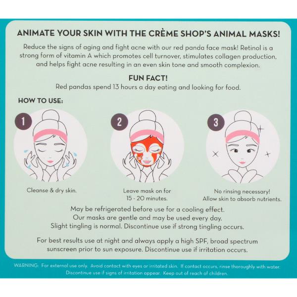 THE CREME SHOP BE SMOOTH SKIN ANIMATED RED PANDA FACE MASK SET OF 3