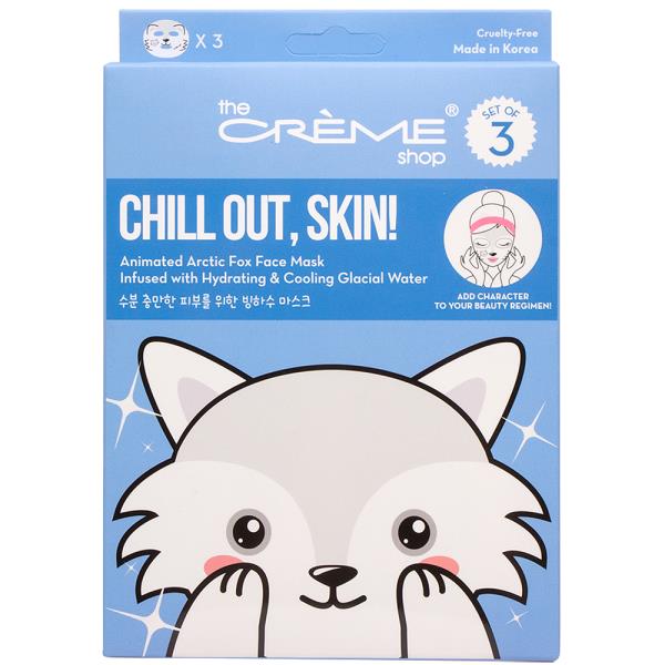 THE CREME SHOP CHILL OUT SKIN ANIMATED ARCTIC FOX FACE MASK SET OF 3