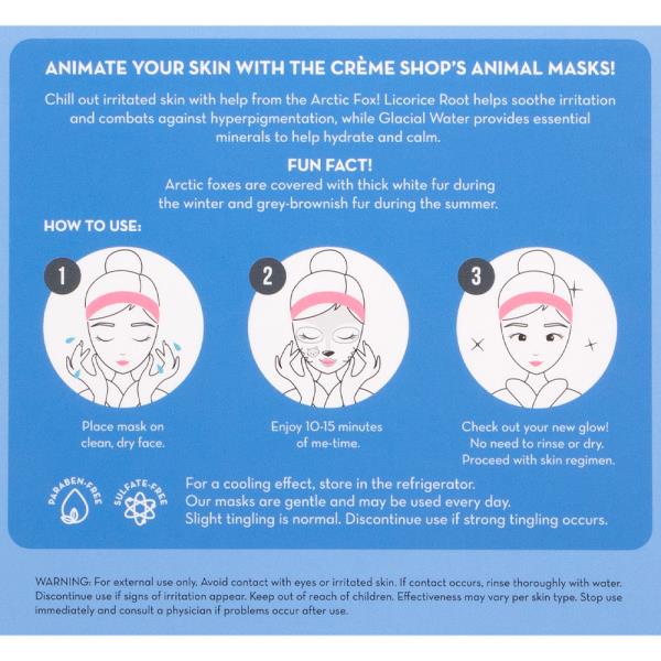 THE CREME SHOP CHILL OUT SKIN ANIMATED ARCTIC FOX FACE MASK SET OF 3