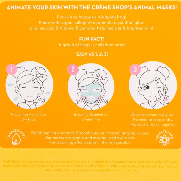 THE CREME SHOP BE HOPPY SKIN ANIMATED FROG FACE MASK SET OF 3