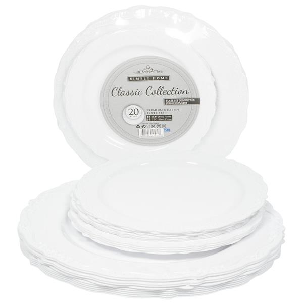 20 PC PLASTIC PLATE SET