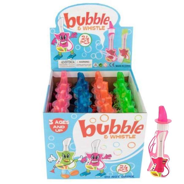 GUITAR BUBBLE WITH WHISTLE (24 UNITS)