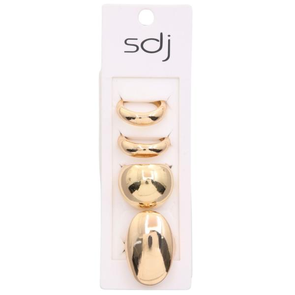 SDJ OVAL DOME METAL ASSORTED RING SET