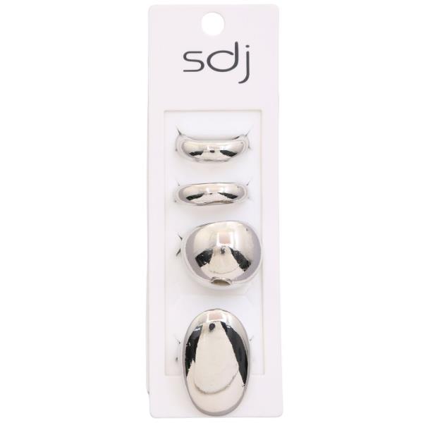 SDJ OVAL DOME METAL ASSORTED RING SET