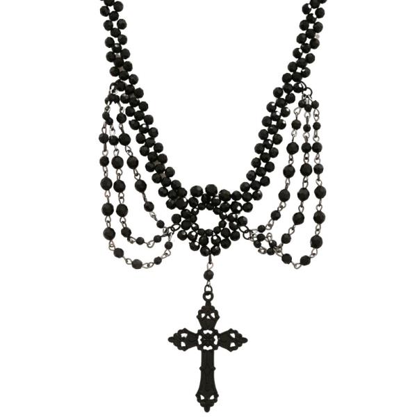 SDJ CROSS BEADED NECKLACE
