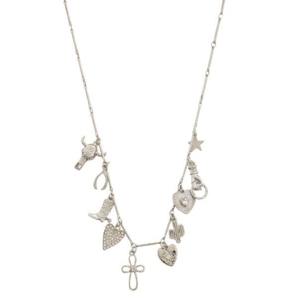 SDJ HEART CACTUS MULTI CHARM NECKLACE