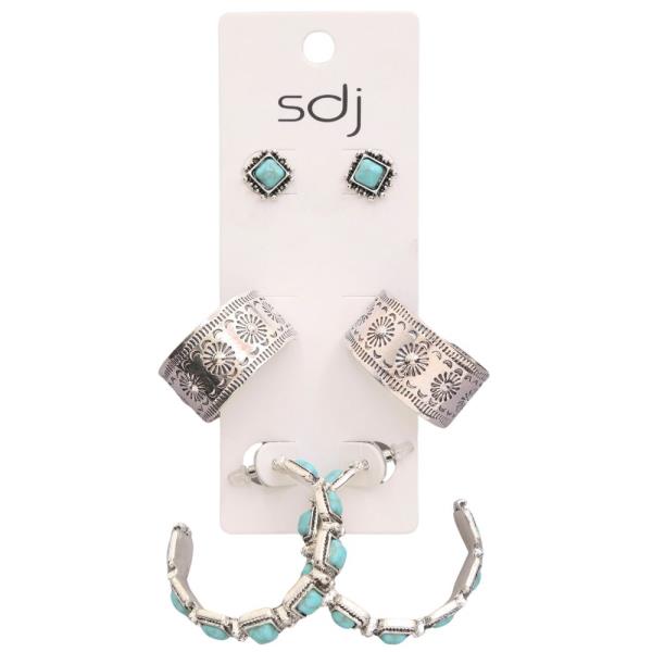 SDJ WESTERN STYLE ASSORTED EARRING SET