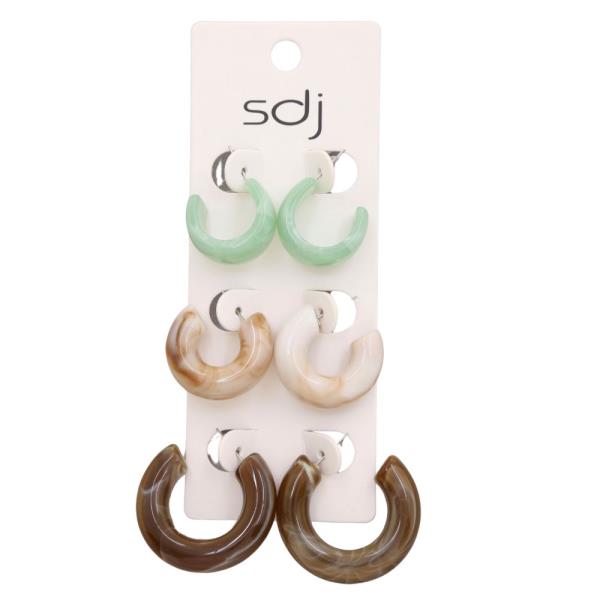 SDJ ASSORTED OPEN HOOP EARRING