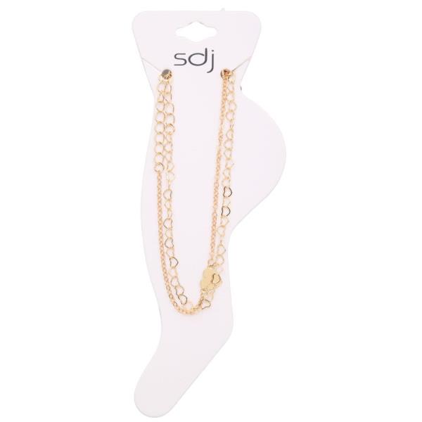 SDJ HEART LINK  METAL LAYERED ANKLET