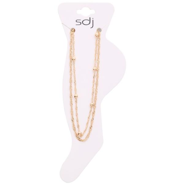 SDJ BALL CHAIN LAYERED METAL ANKLET