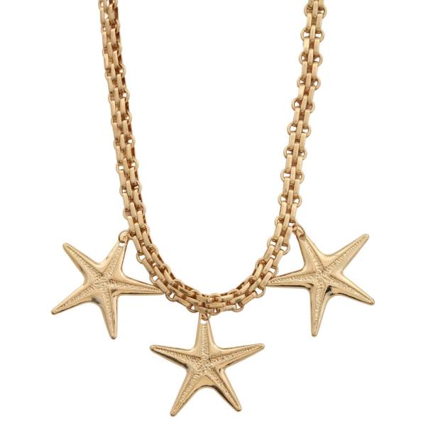SDJ STARFISH PENDANT METAL NECKLACE