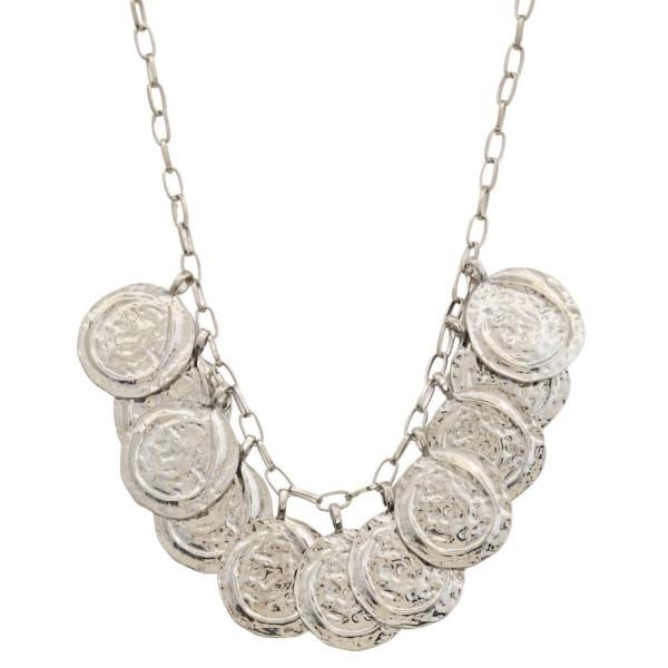 SDJ HAMMERED METAL COIN LINK NECKLACE