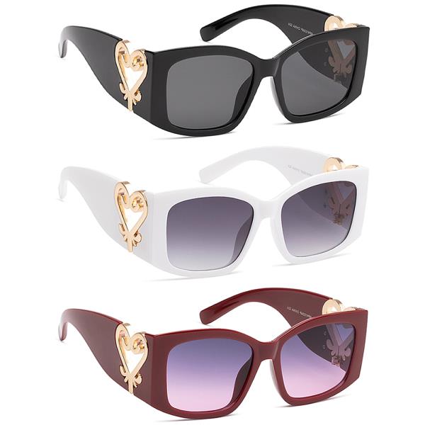 SQUARE METAL HEART SUNGLASSES 1DZ