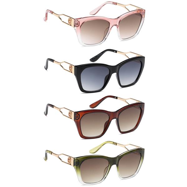 SQUARED CAT EYE SUNGLASSES 1DZ