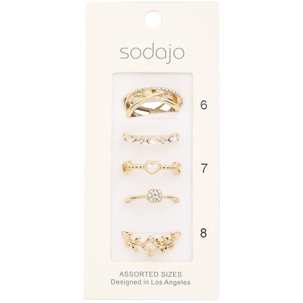 SODAJO METAL RHINESTONE MULTI RING SET