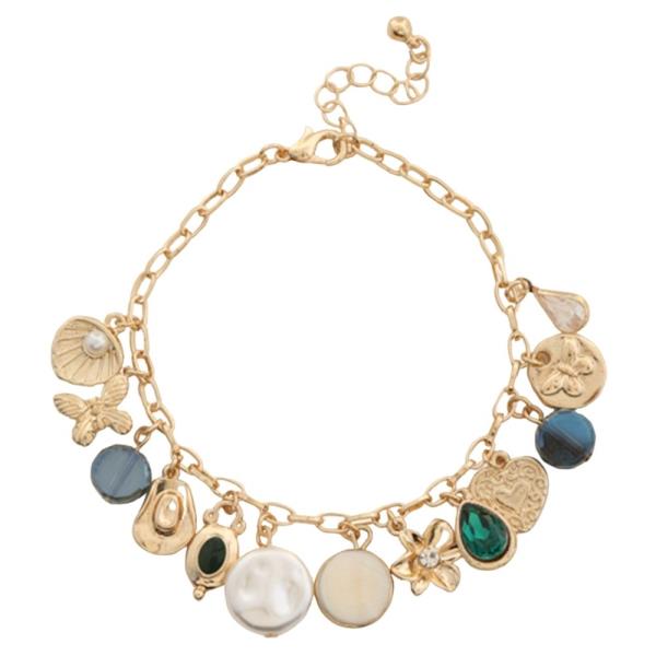 FLOWER BUTTERFLY STONE MULTI BRACELET