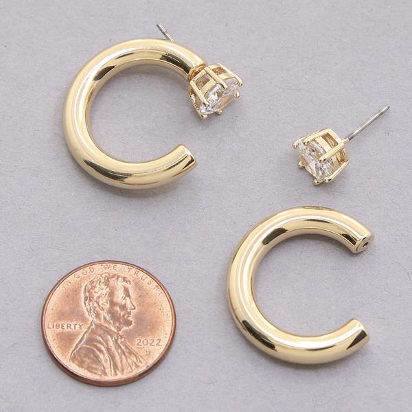 SODAJO GOLD DIPPED C HOOP EARRING