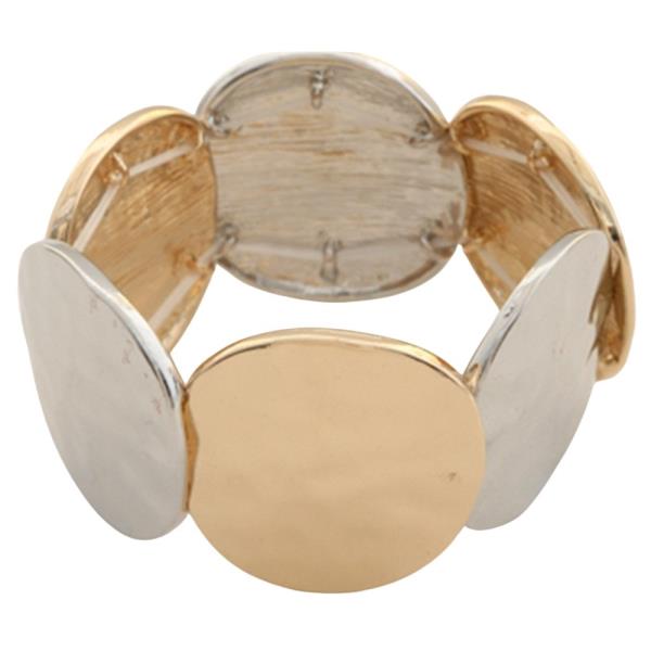 TWO TONE ROUND STRETCHABLE BANGLE BRACELET