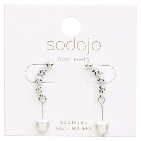 SODAJO GOLD DIPPED STAR PEARL EARRING