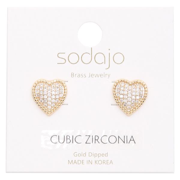 SODAJO CZ HEART STUD EARRING