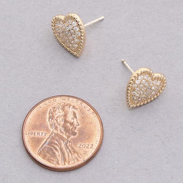 SODAJO CZ HEART STUD EARRING