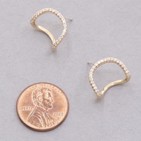 SODAJO GOLD DIPPED CZ ROUND POST EARRING
