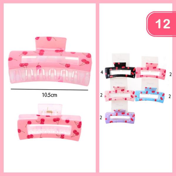 CHERRY HAIR CLAW CLIP (12 UNITS)