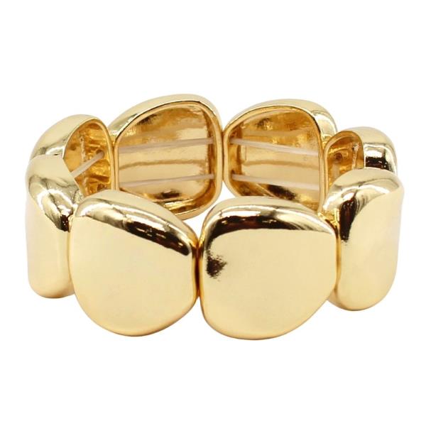 METAL WIDE ROUND STRETCH BRACELET