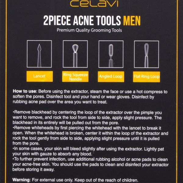 CELAVI 2PC MEN ACNE TOOL SET