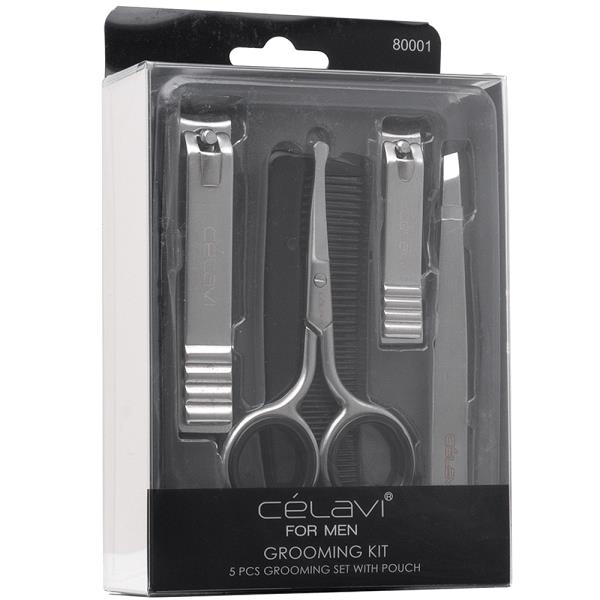 CELAVI FOR MEN 5PC GROOMING SET W POUCH