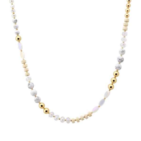 MIXED TEXTURE BEAD NECKLACE