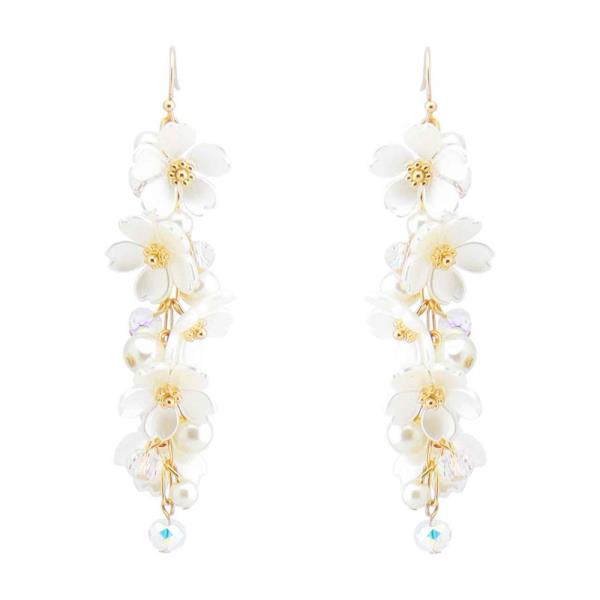 PEARL FLOWER DROP EARRING