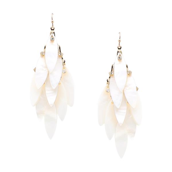 PEARL RHINESTONE TEARDROP DANGLE EARRING