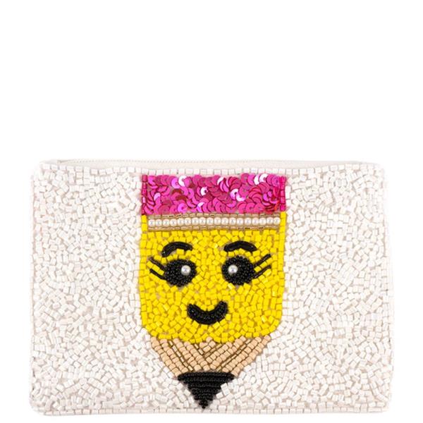 PENCIL SEED BEAD COIN BAG