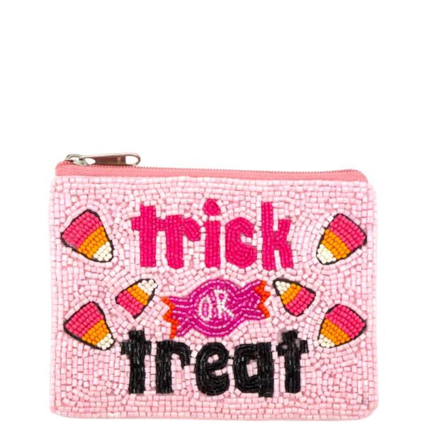 TRICK OR TREAT SEED BEAD COIN BAG