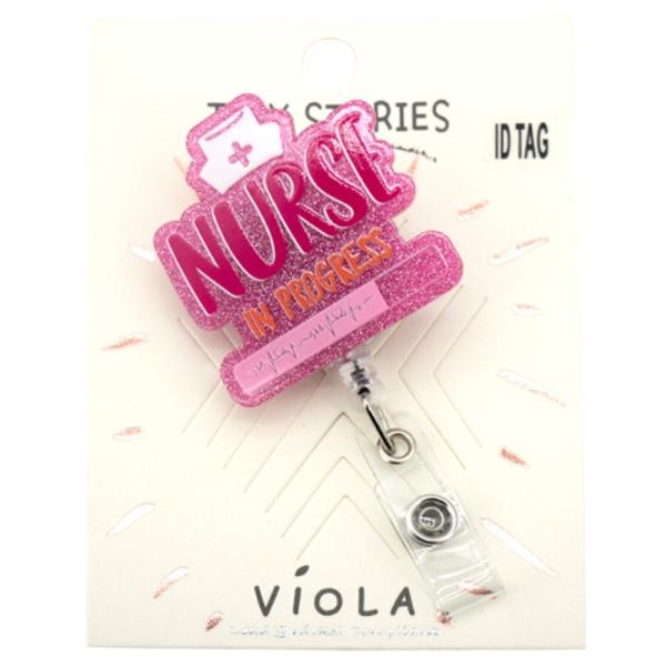 NURSE IN PROGRESS RETRACTABLE ID TAG