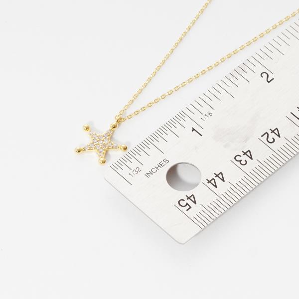 GOLD DIPPED CZ STAR PENDANT NECKLACE