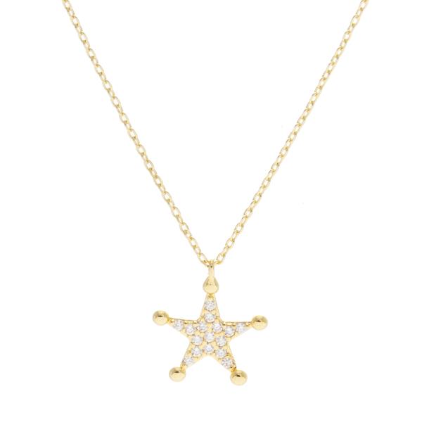 GOLD DIPPED CZ STAR PENDANT NECKLACE