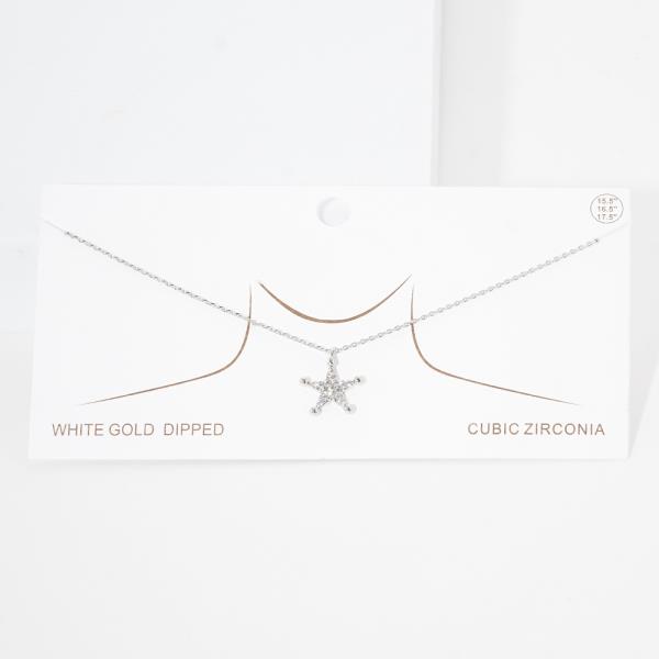 GOLD DIPPED CZ STAR PENDANT NECKLACE