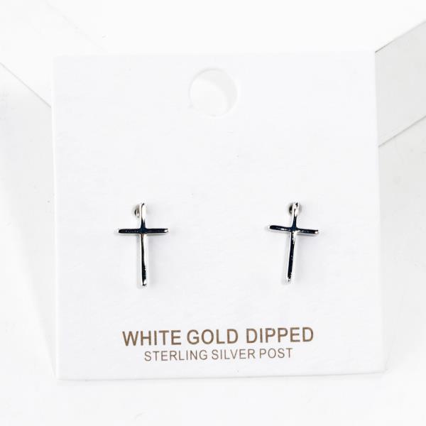 GOLD DIPPED CROSS POST EARRING