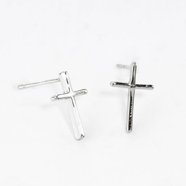 GOLD DIPPED CROSS POST EARRING