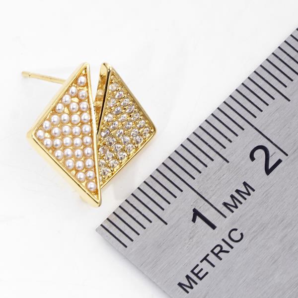 GOLD DIPPED CZ DIAMOND POST EARRING