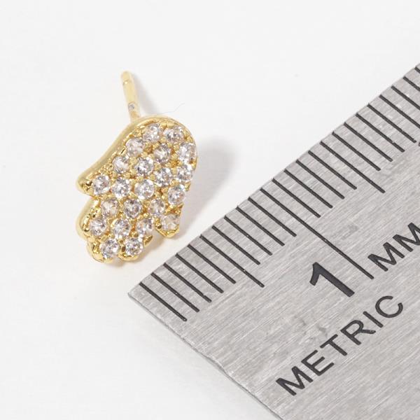 GOLD DIPPED CZ HAMSA POST EARRING