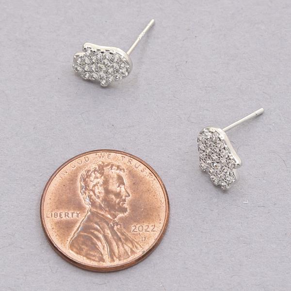 GOLD DIPPED CZ HAMSA POST EARRING